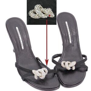 Snake Heels Rhinestone SERPENT Sandals Made in ITALY Size 8.5